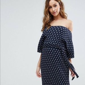 ASOS Off Shoulder Maternity Polka Dot Dress